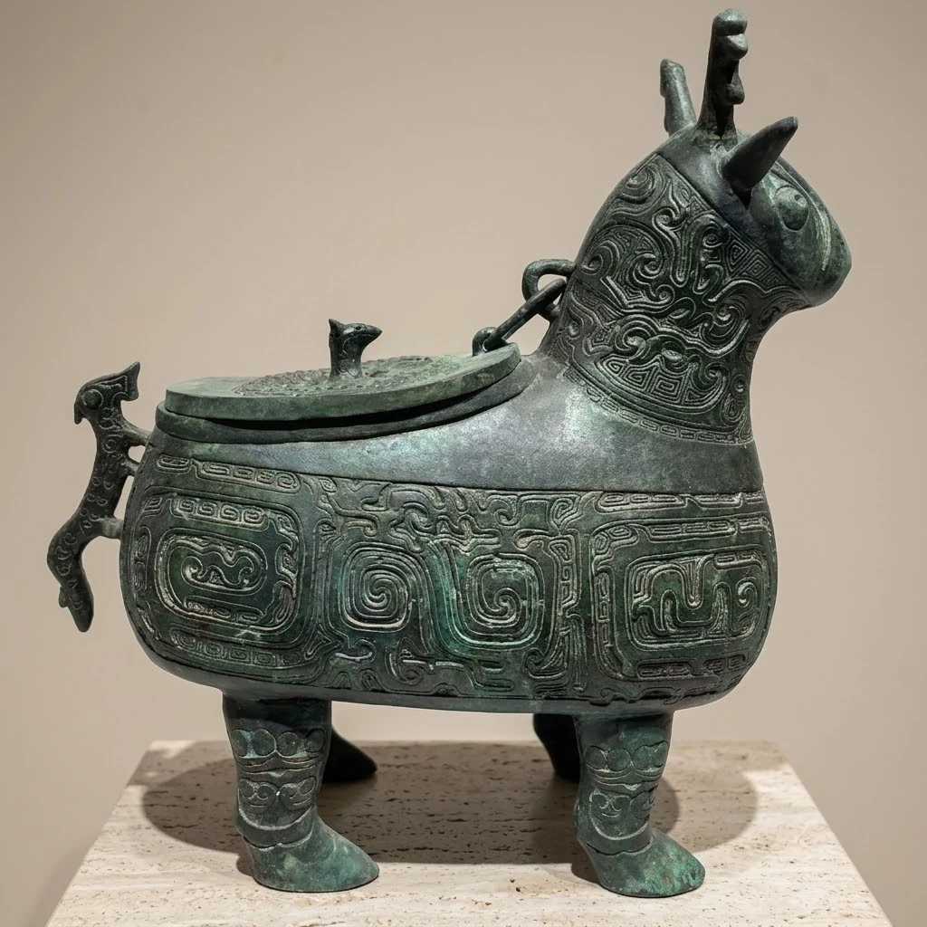 Deer-Form bronze vessel concept visual with a sculptural animal silhouette