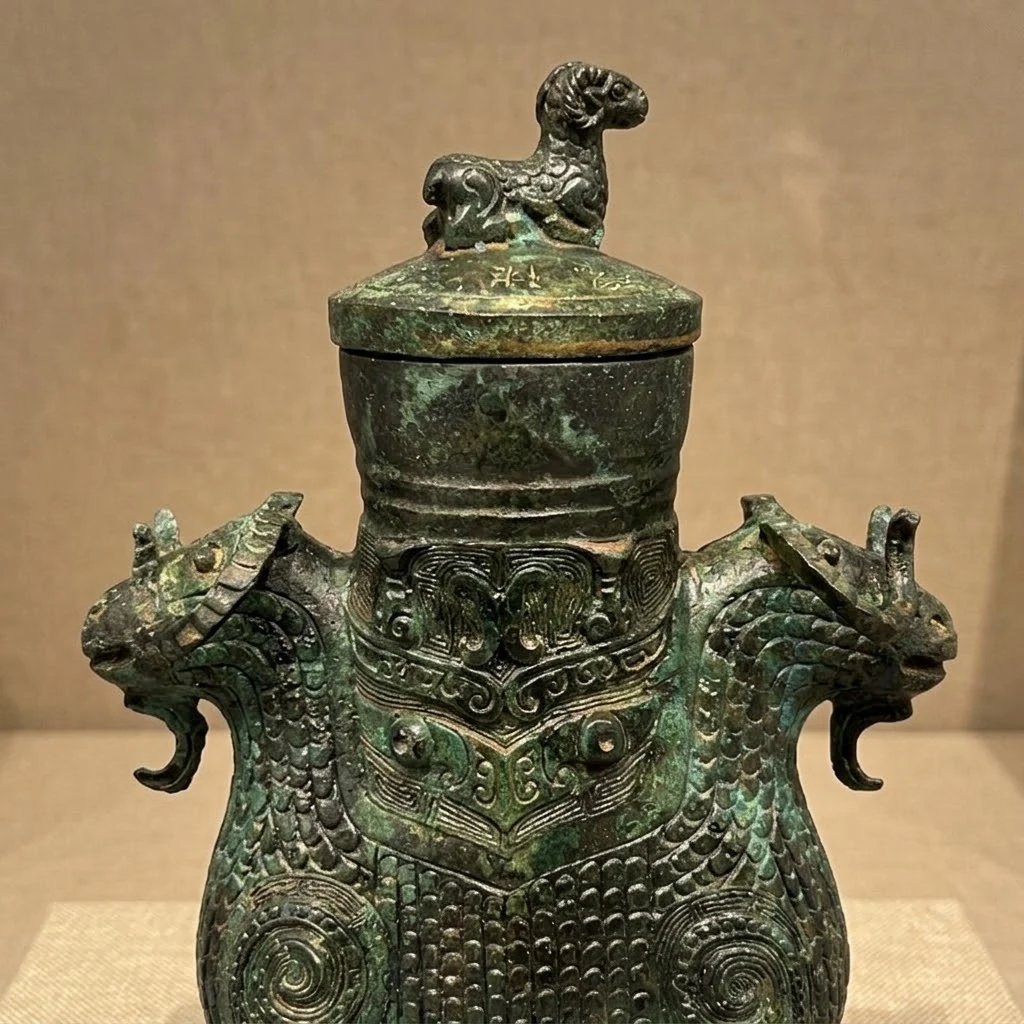 Double-Ram bronze vessel concept detail showing the visible structure