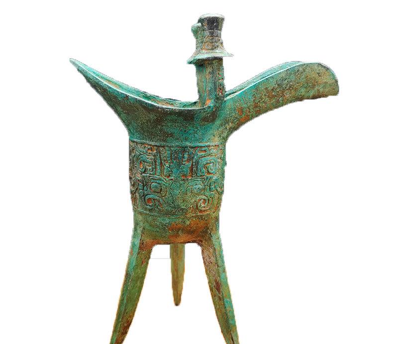 Aged simplified Taotie-motif Jue cup product detail entry