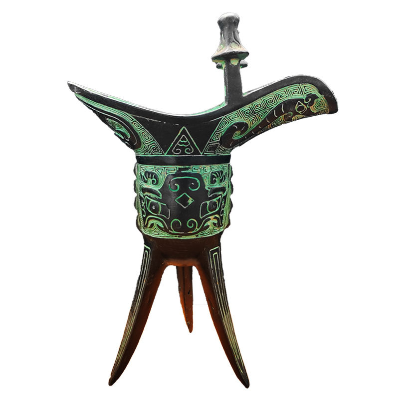 Painted Taotie-motif Jue cup product detail entry