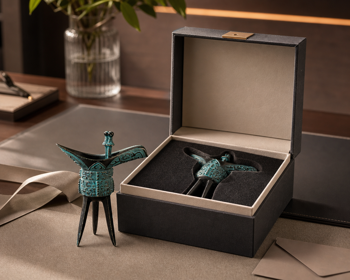 Modern Jue cup gift set presentation concept for business buyers
