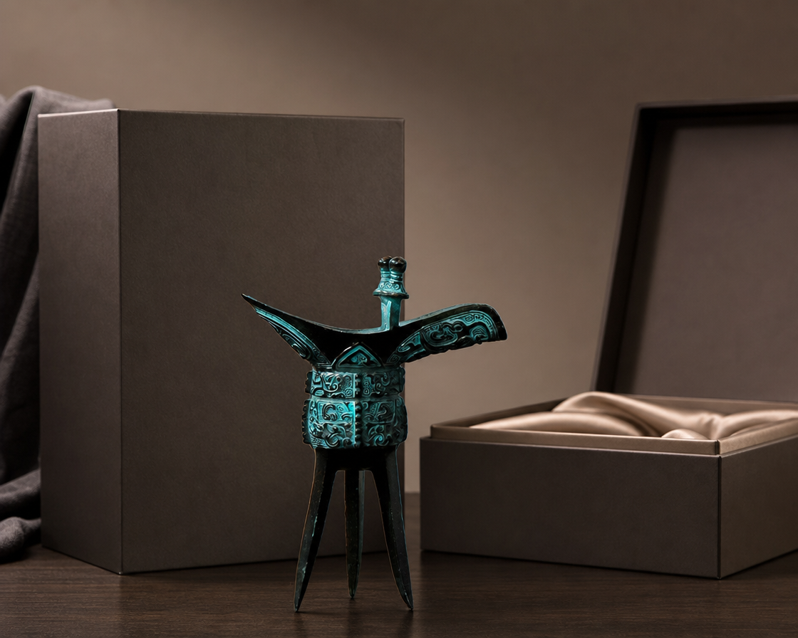 Bronze gift set presentation atmosphere for business gifting