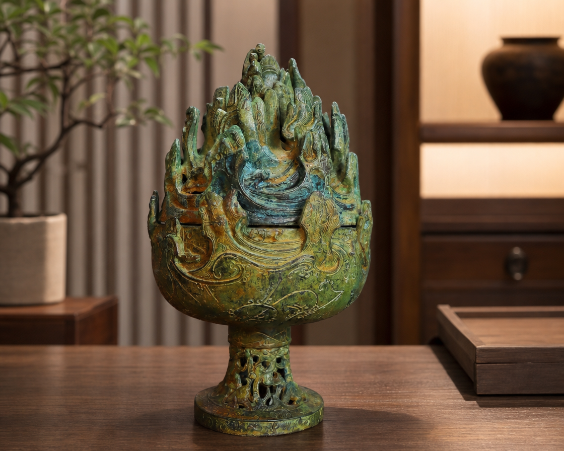 Phoenix mountain incense burner display atmosphere quote option